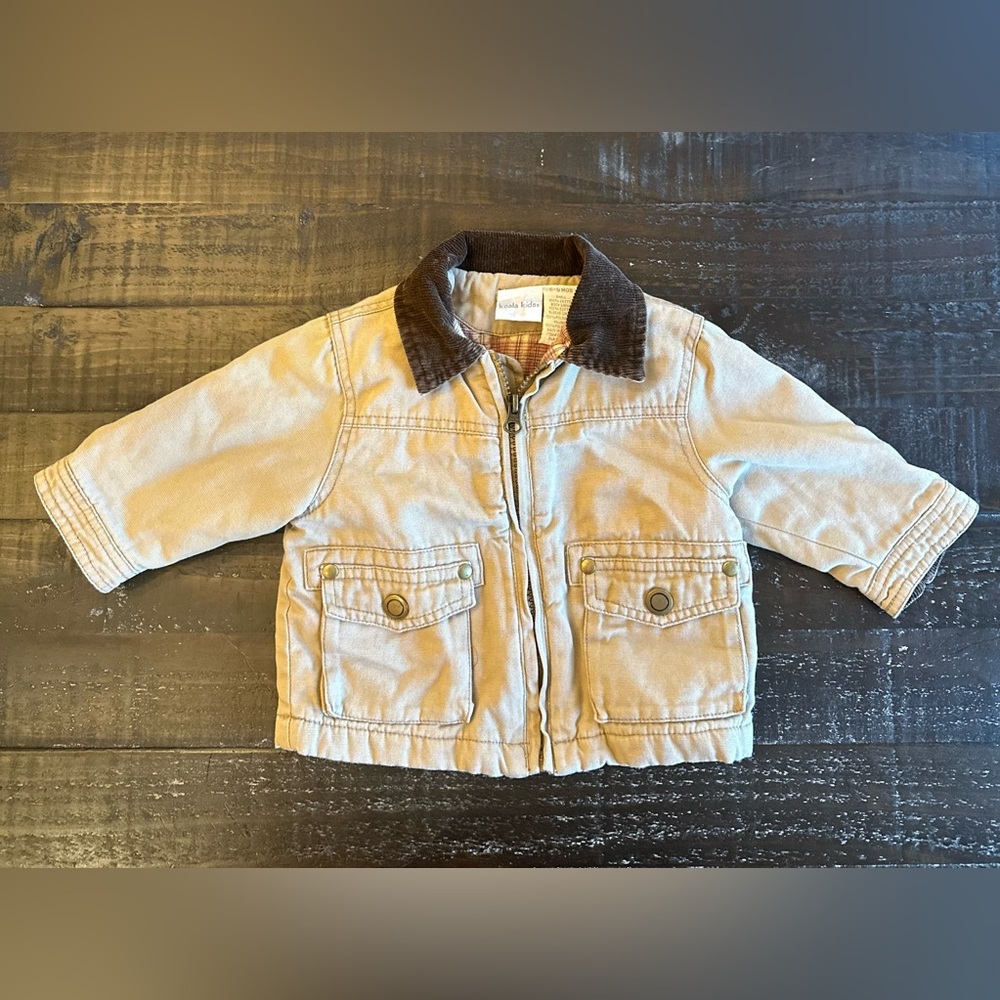 Koala Kids Tan Jean Jacket with Brown Collar 6-9 mo